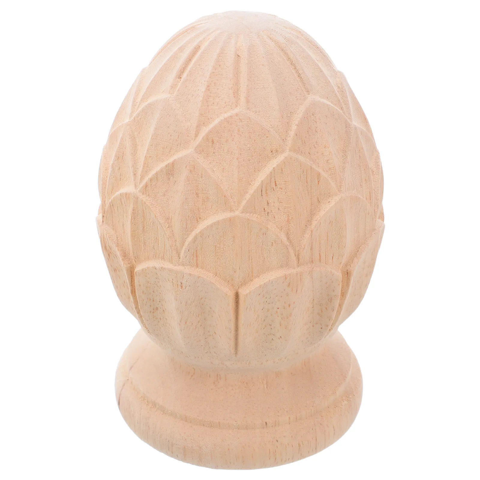 Unpainted Wood Finial Decorative Pineapple Post Cap Staircase Wood Carved Finial DIY Crafts European Style Furniture Decoration