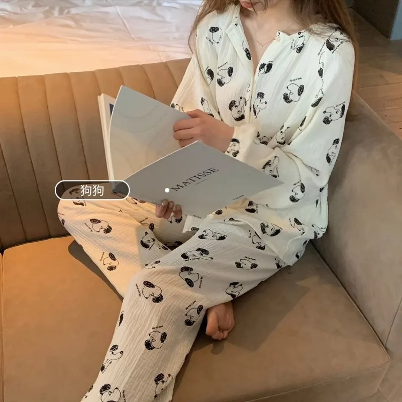 Floral Sleepwear Women Pajama Sets Autumn Korean Pants Sets 2 Pieces Piiama Night Wears Long Sleeve Casual Ruffles Home Suit New