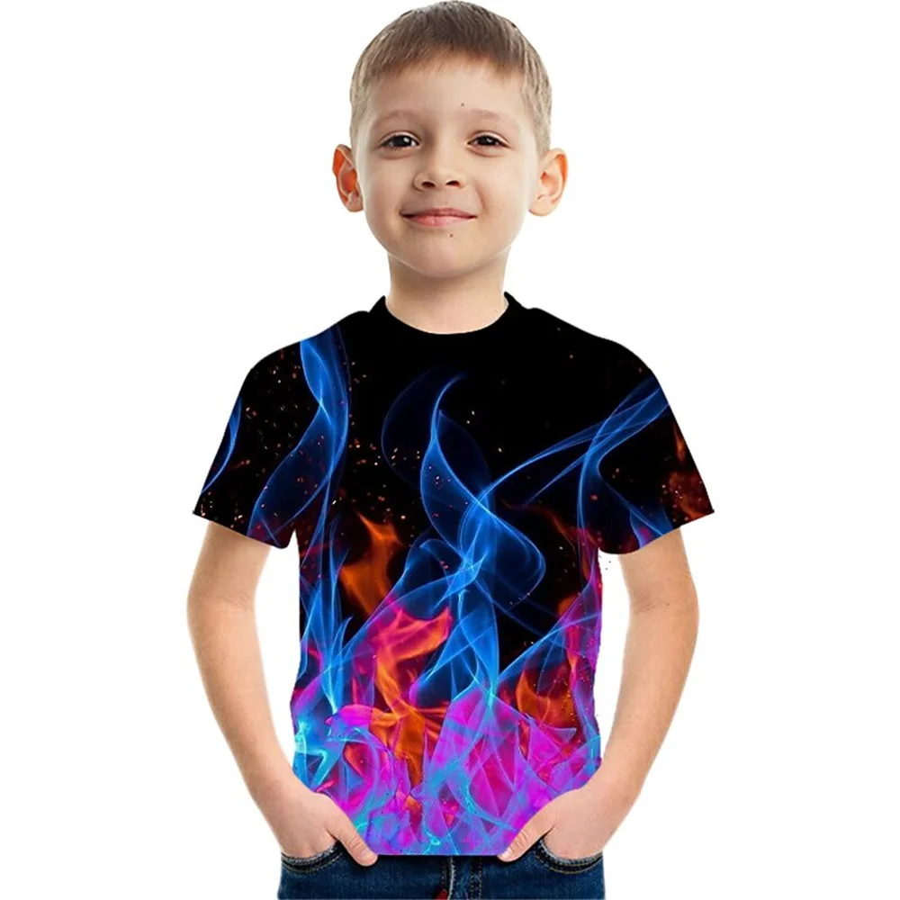 Camisetas informales para niños y niñas, divertidas camisetas con estampado 3d de dibujos animados, regalo de cumpleaños, ropa de verano para bebés, 2024