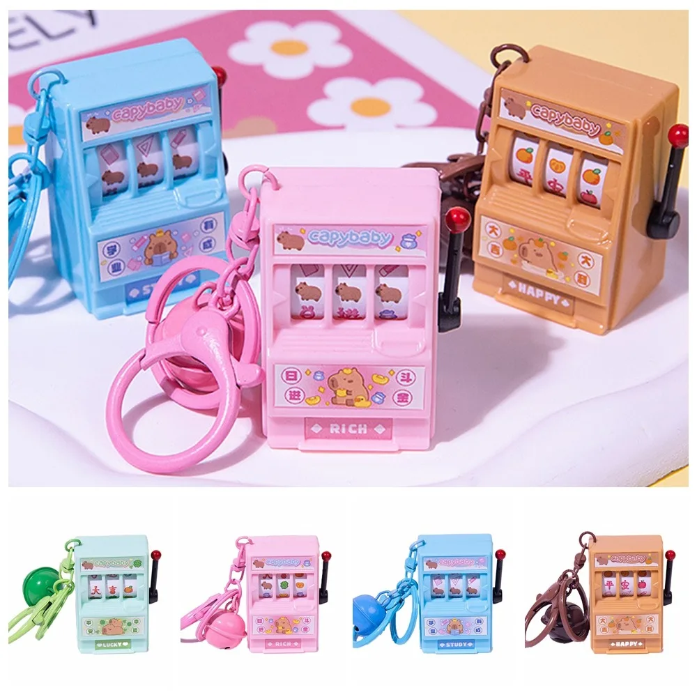 Capybara Capybara Machine Keychain Playable Shake Toy Mini Game Machine Keyring Game Console Cartoon Cartoon Bag Pendant Girl