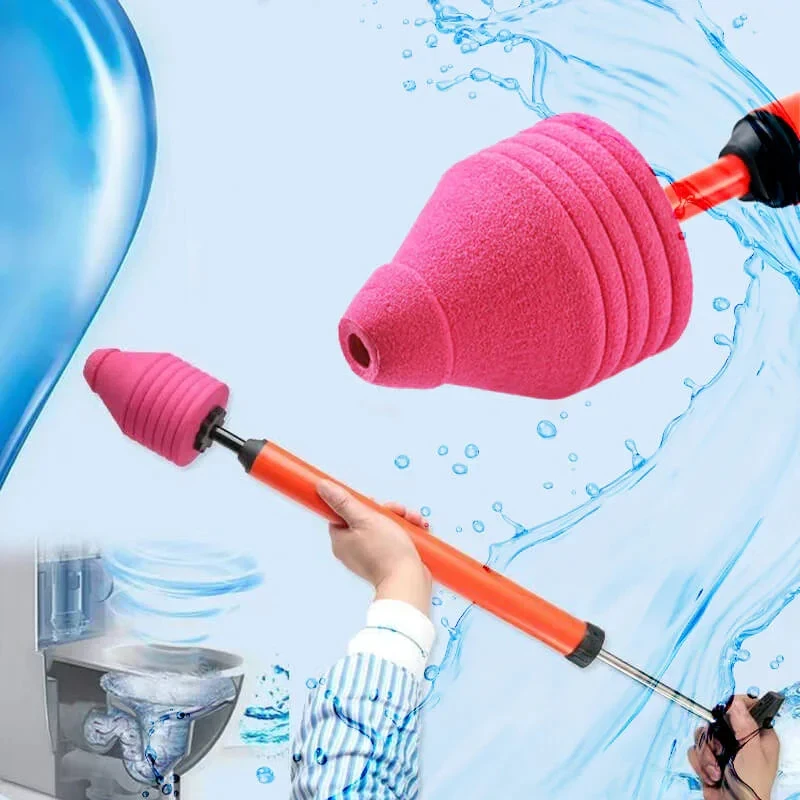 Toilet Pipe Plunger High Pressure Air Drain Clogging Removal Pipe Tool Air Plunger Bathroom Kitchen Bathtub