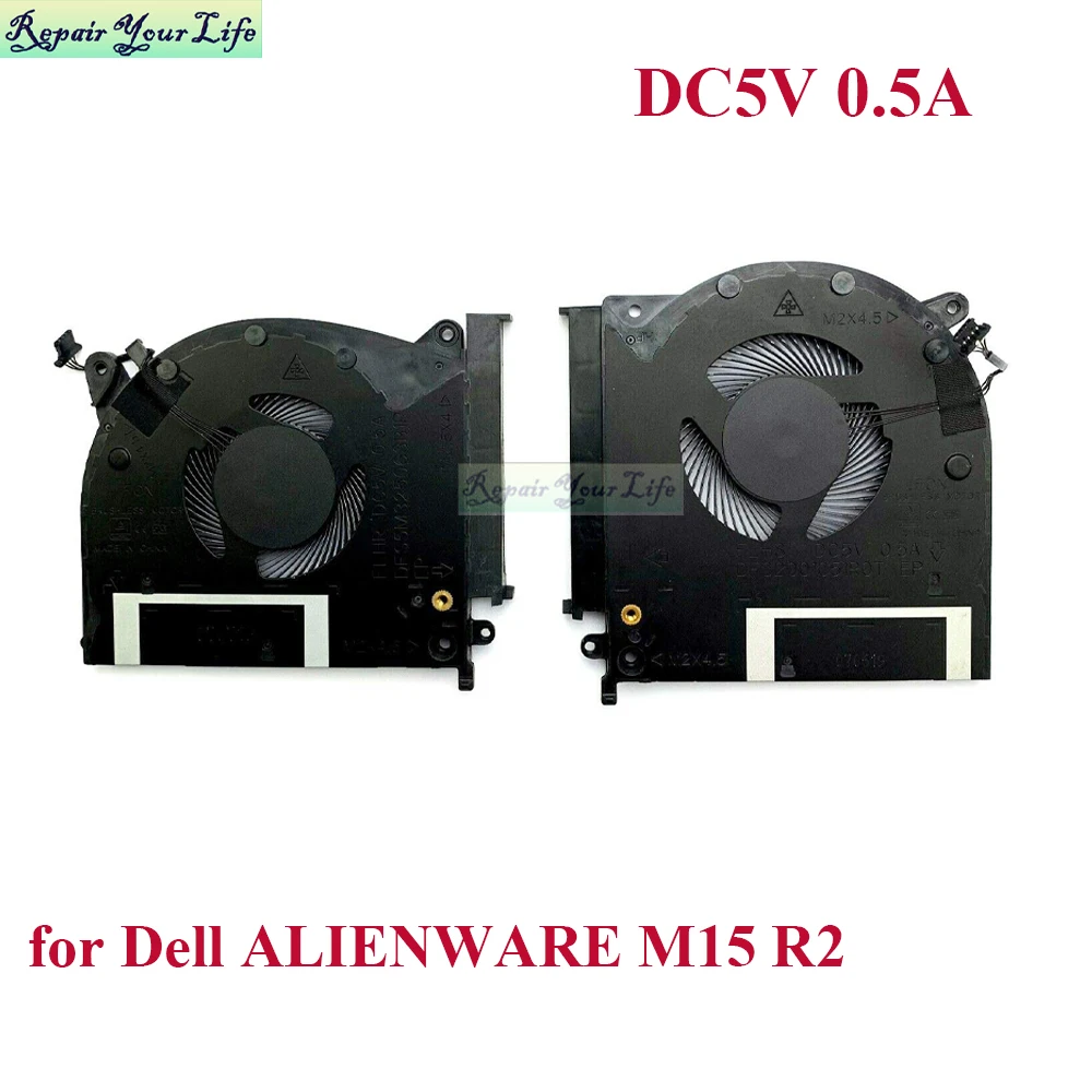 X9FRW Laptop CPU GPU Cooling Fans for Dell ALIENWARE M15 R2 N18E P87F001 Cooler Radiator CN-0X9FRW DFS652512PN0T