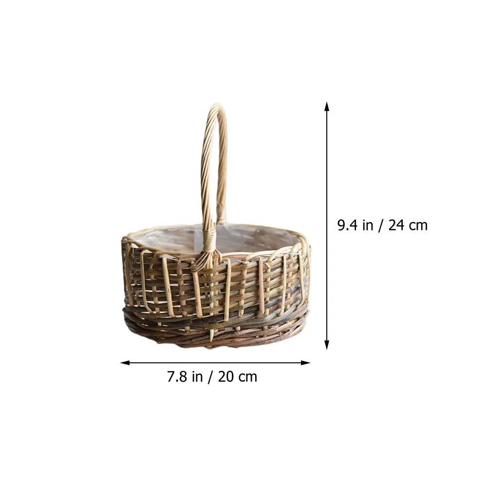 

2Pcs Rattan Woven Baskets Natural Storage Solution for Flowers Decoration Grass Living Bedroom Office Plant St