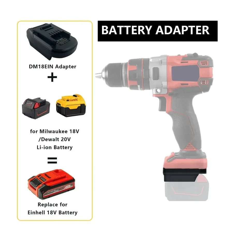 Imagem -04 - Adaptador do Conversor da Bateria para Dewalt Ferramentas Elétricas do Lítio Dewalt 18v 20v Bateria do Li-íon para para Wanshell Dm18ein