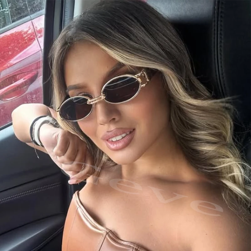 

New Vintage Oval Sunglasses Woman Ins Small Retro Punk Sunglasses For Women Luxury Brand Designer UV400 Protection
