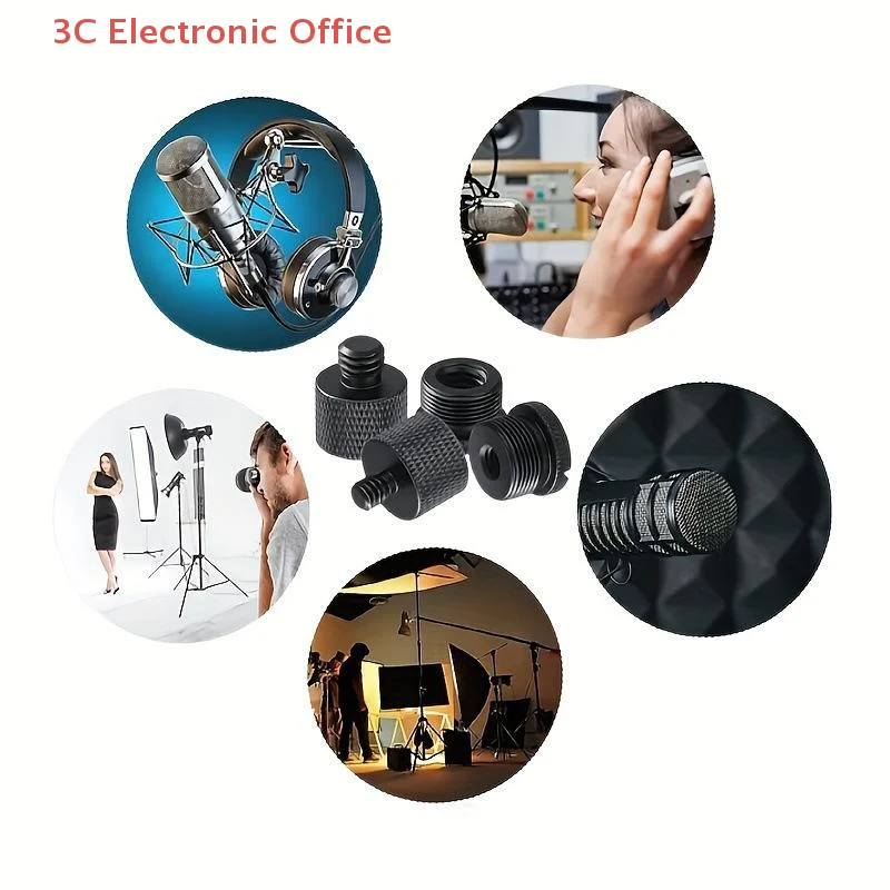 8 قطعة/المجموعة هيئة التصنيع العسكري حامل الموضوع محول مجموعة 1/4,3/8 ذكر إلى 5/8 أنثى حامل ميكروفون تحديد المسمار محول الموضوع ميكروفون محول #3