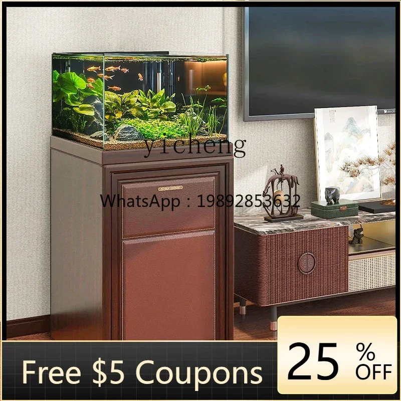 

small ultra-white back overflow bottom filter fish tank, household living room glass ecological aquarium