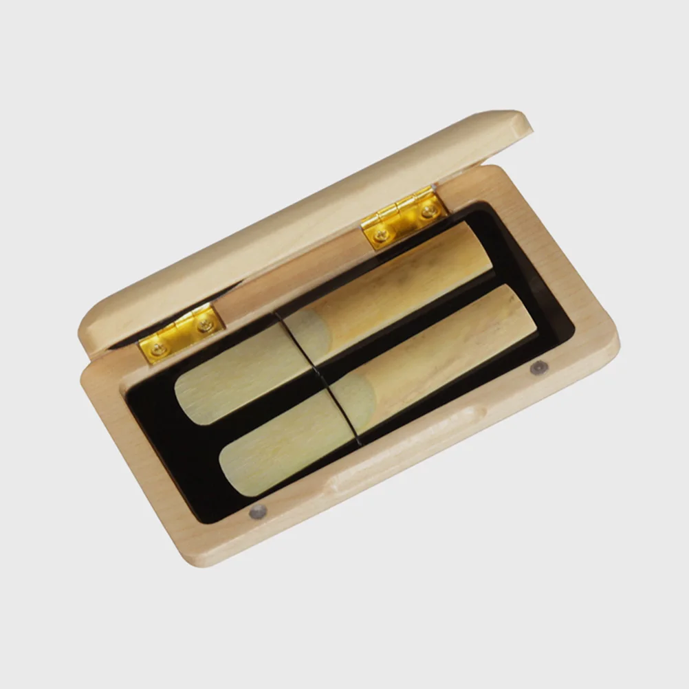 

Solid Wood Reed Box Oboe Storage Holder Instrument Case for Bracket Soprano Saxophone Clarinet Organizer Reeds Container