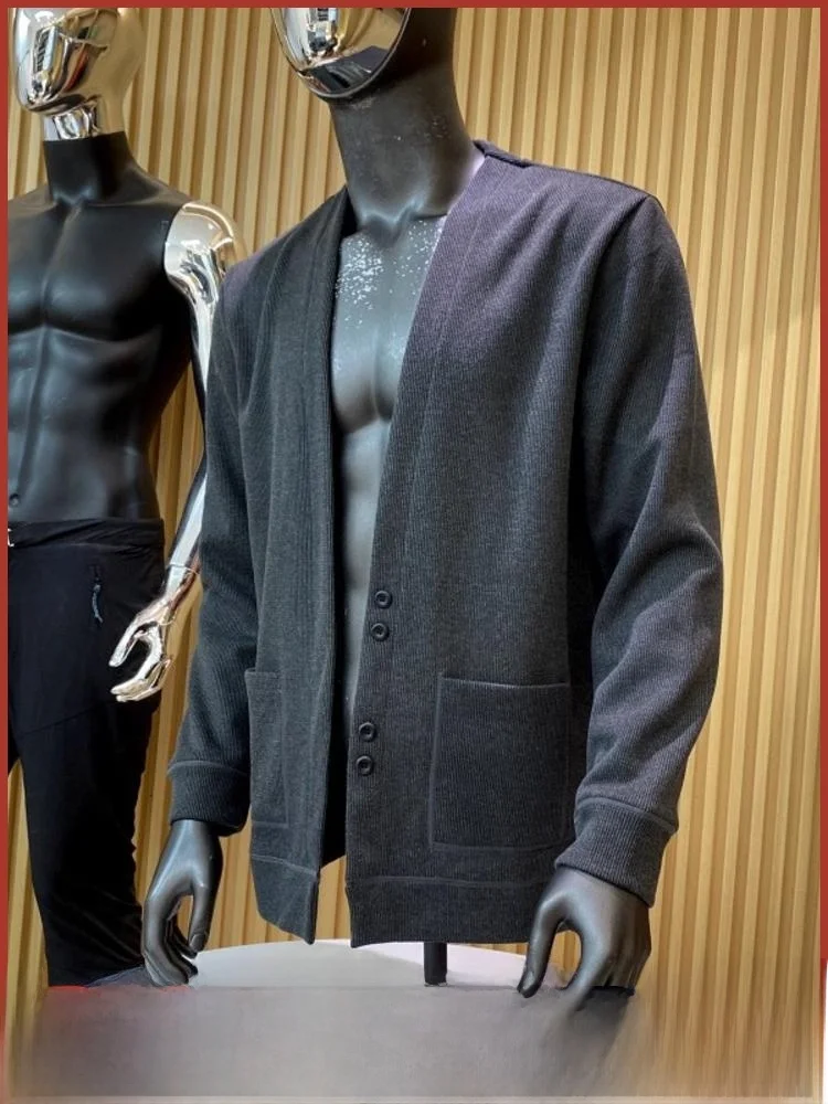 

Мужской модный повседневный вязаный кардиган из смеси шерсти Fce на подкладке, базовый слой, осень-зима, Новое поступление, мягкий полиэстер B...