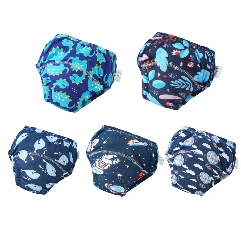 5PC Baby Wasserdichte Windeln Pee Shorts Unterwäsche Wiederverwendbare Weiche Ökologische Baumwolle Kleinkind Töpfchen Hosen Für Jungen Mädchen