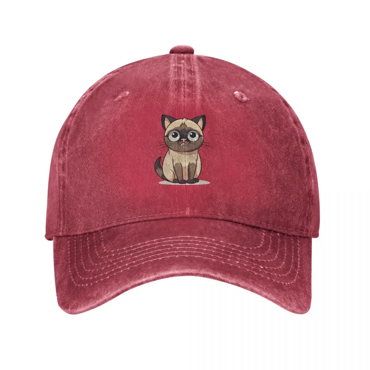 Paranoid Siamese Cat, Cute Cat, Cartoon Cat, Ai Cat Baseball Cap beach hat Hat Luxury Brand fun hats Golf Women Men's