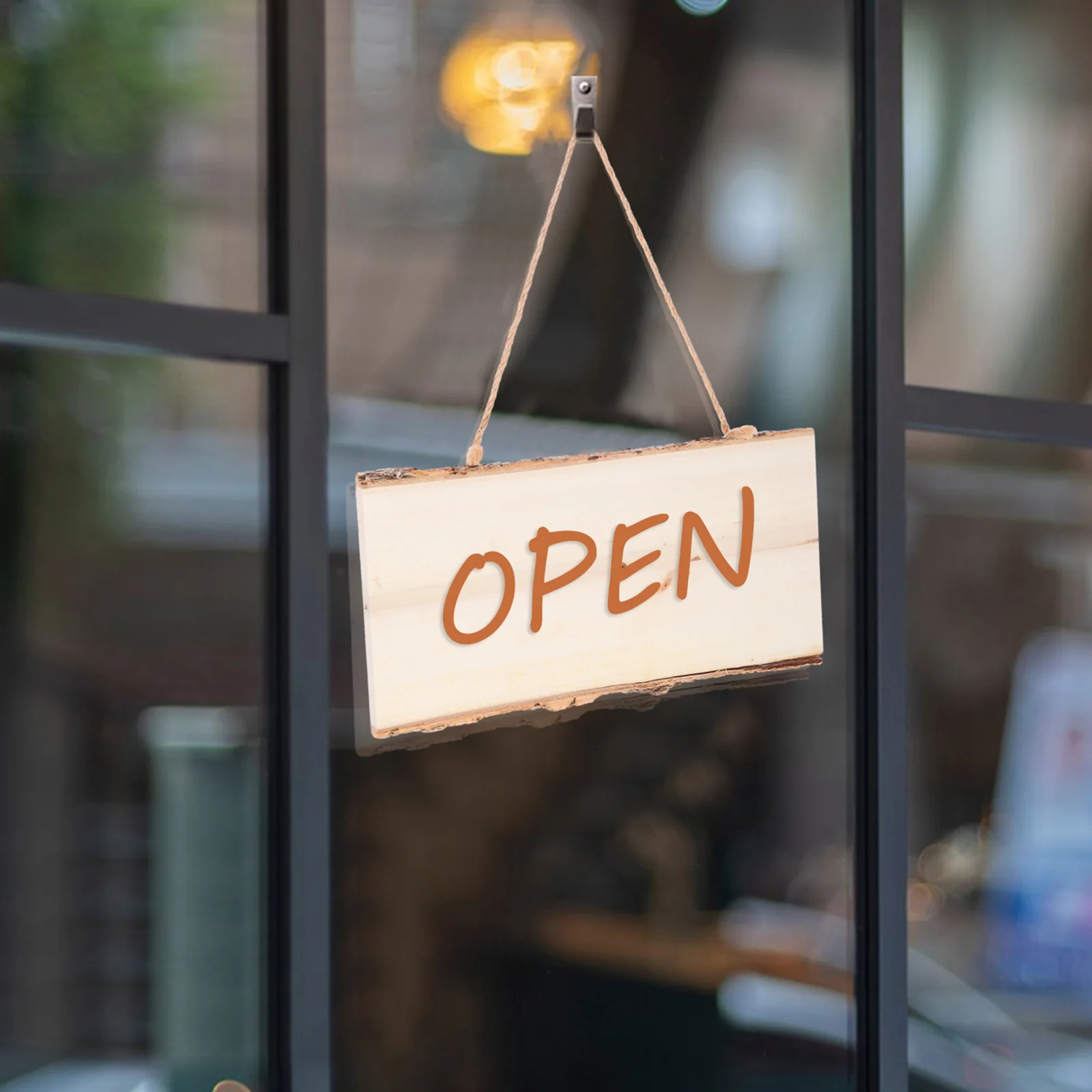 

Unfinished Wood Hanging Sign Board with Rope 2pcs Natural Wooden Plaque Blank for DIY Opening Hours Display