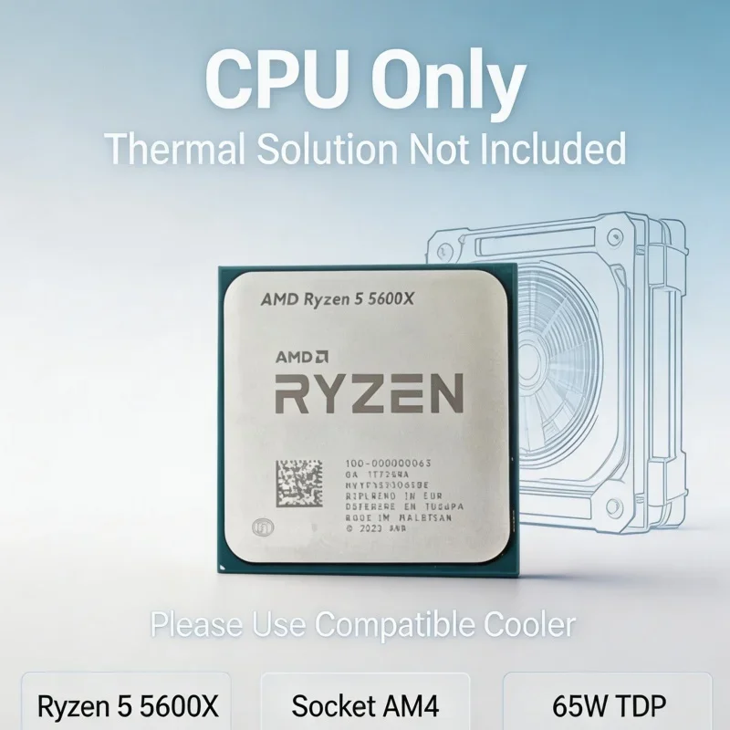 AMD Ryzen 5 5600X Processor For B550 X570 Motherboard 6‑Core 12‑Thread 4.6GHz Socket AM4 Tray No Cooler