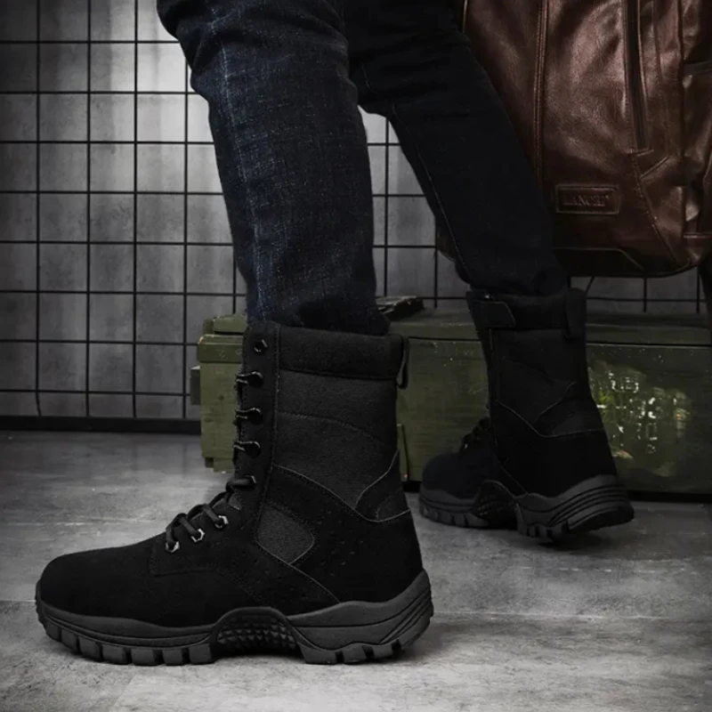 

Men's Outdoor Hiking Boots Oversized Training Combat Boots Anti-Slip Shock-Absorbing Hiking Shoes Sizes 39-47 Model 303