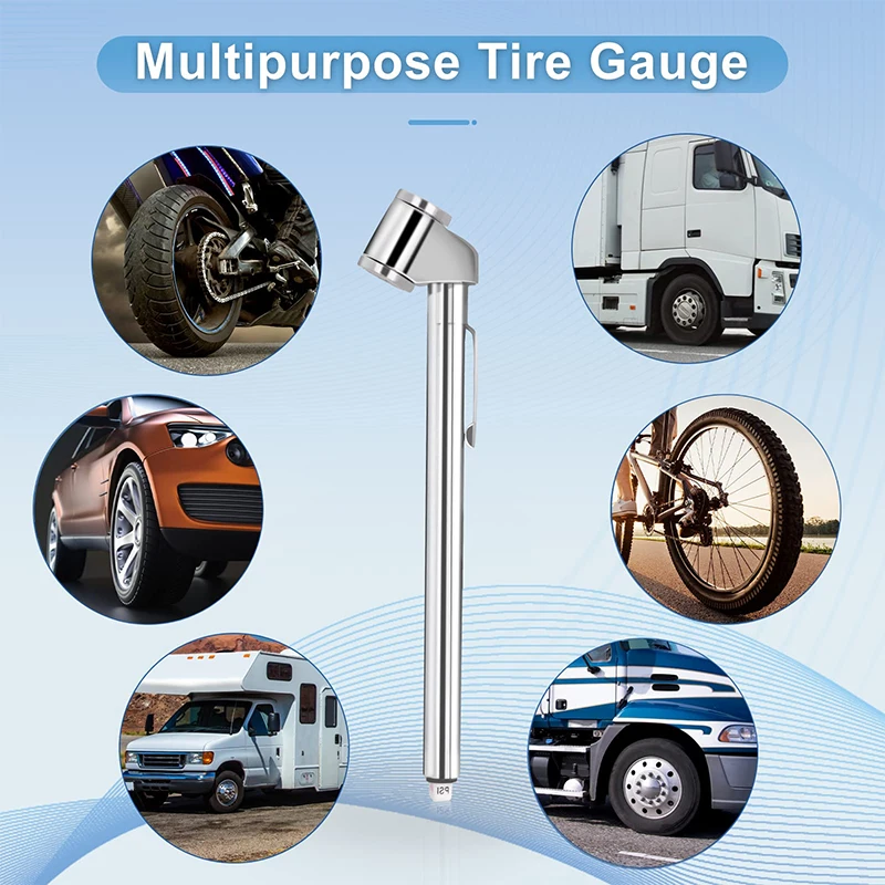 1Pcs Portable Car Tire Air Pressure Gauge 10-120 Psi Auto Truck Motorcycle Bike Tester Pen Shape Emergency Use Auto Accessories image 5