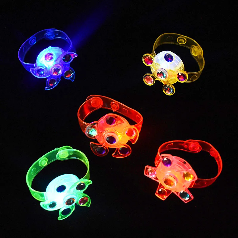 Luminous Rotating Gyroscope Toys Kid's Glow Rotary Gyro Watch Glow In The Dark Party LED Supplies Favors Birthday Children Gifts