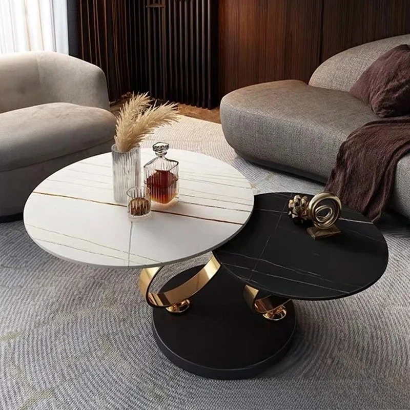 

Italian Natural Coffee Tables Small Apartment Metal Designer Coffee Tables Retractable Round Living Room Furniture Quemo YSCJ