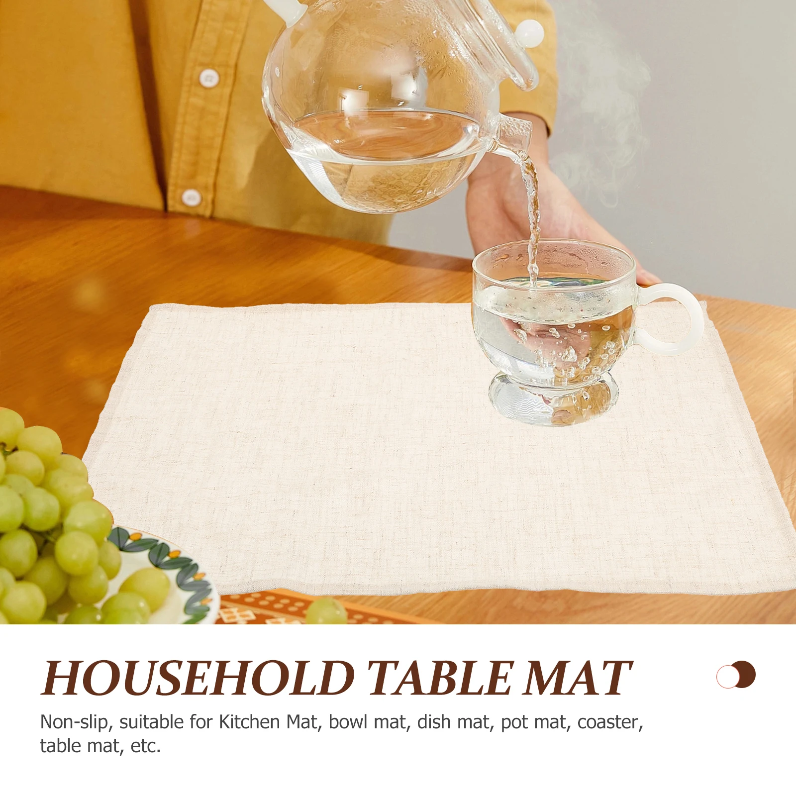 

6pcs Japanese Style Tableware Mat Non-Slip Kitchen Dining Room Decoration Washable Table Placemat Household Coasters Decorative