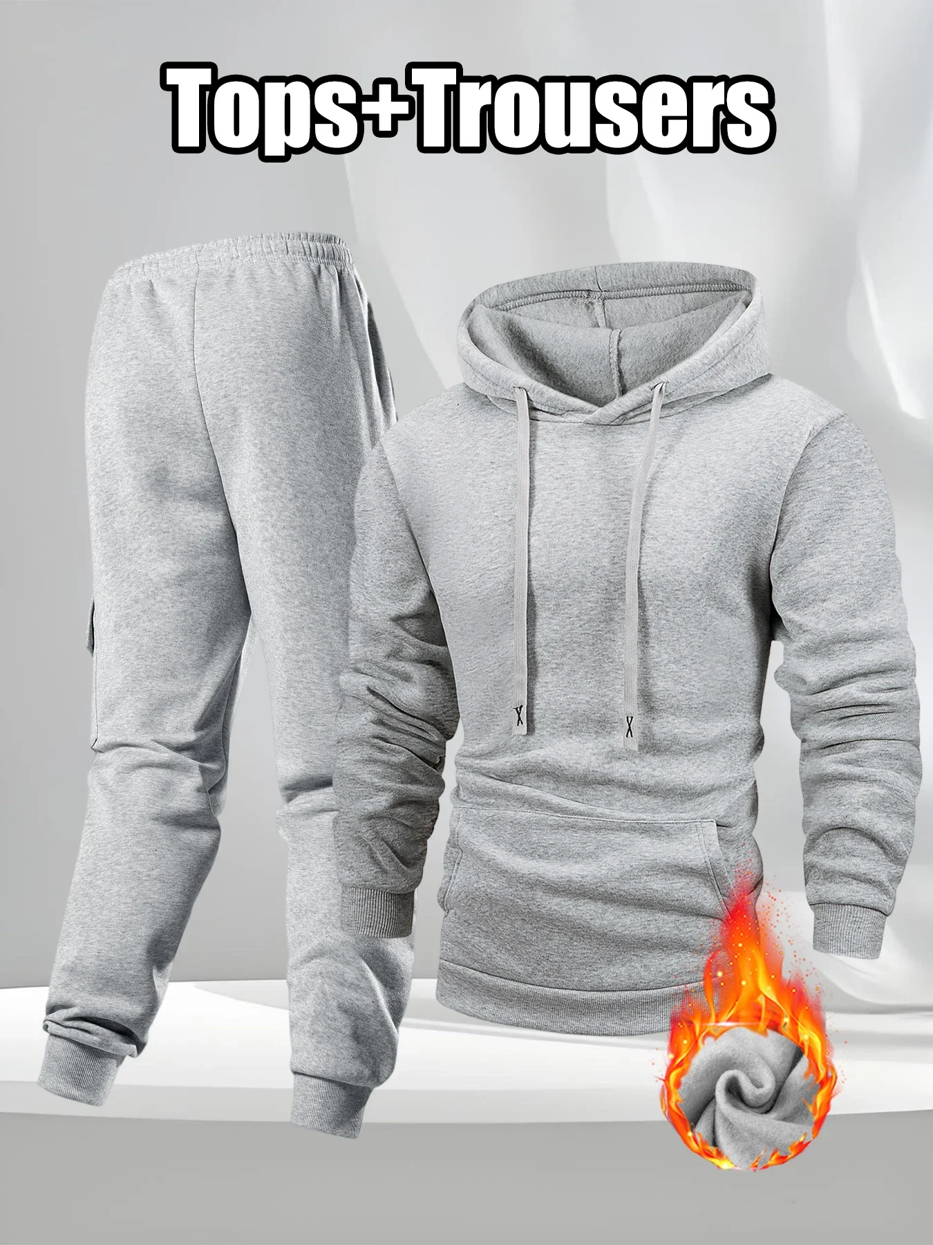 Весенне-осенний мужской повседневный костюм, толстовка с капюшоном и спортивные штаны, комплекты из 2 предметов, удобная модная толстовка для бега, спортивная одежда