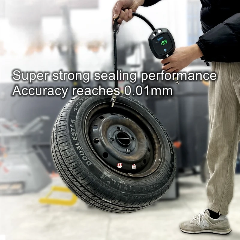 Tire quick inflation nozzle tire pressure gauge inflator stainless steel quick chuck self-locking precision inflator tube