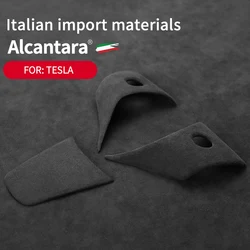 Car steering wheel button panel decorative sticker Alcantara suede suitable for Tesla Model 3 y X S protective patch accessories