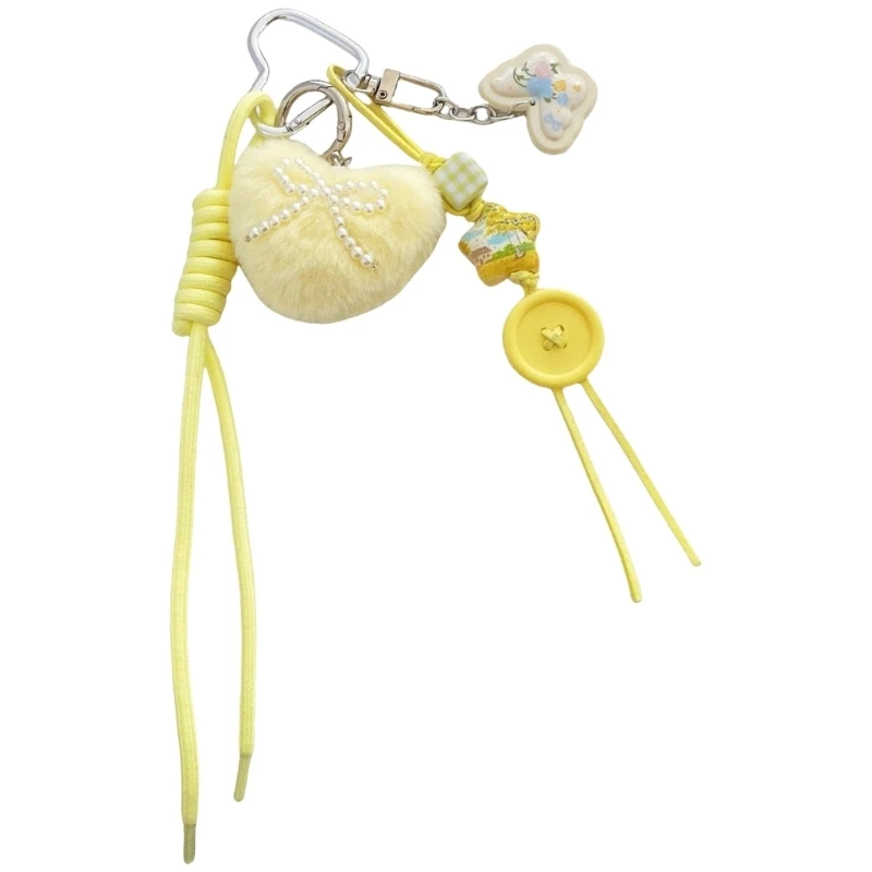 T4MD Delightful Heart Keychain Soft Plush Bag Pendant Add Touch to Any Item
