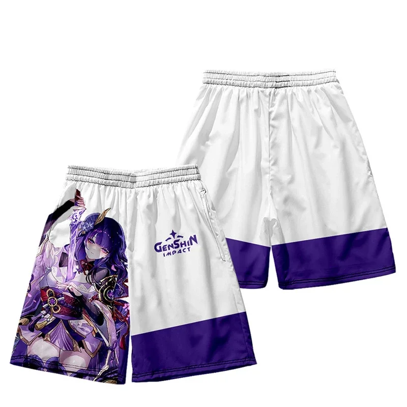 Genshin Impact Beelzebu Cosplay Costume Short Sleeve Tops Tshirt and Shorts Raiden Ei Shogun Suit Casual Tracksuit Streetwear