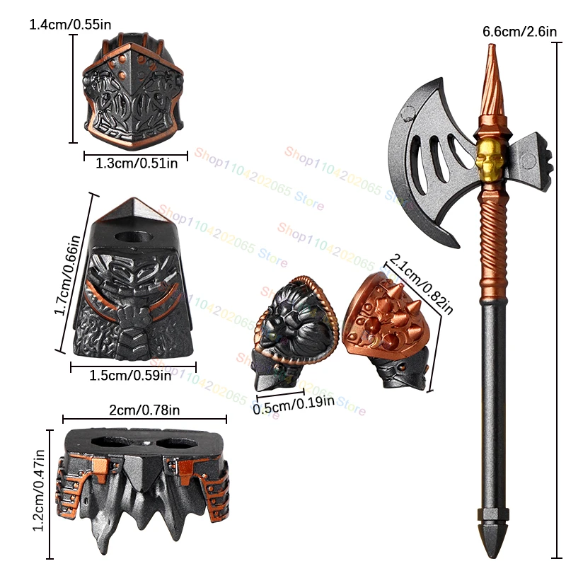 

Heavy Armor Warriors Assembling Building Block Action Figures Spear Shields Medieval Knight Puzzle Toys Bricks Children Gifts