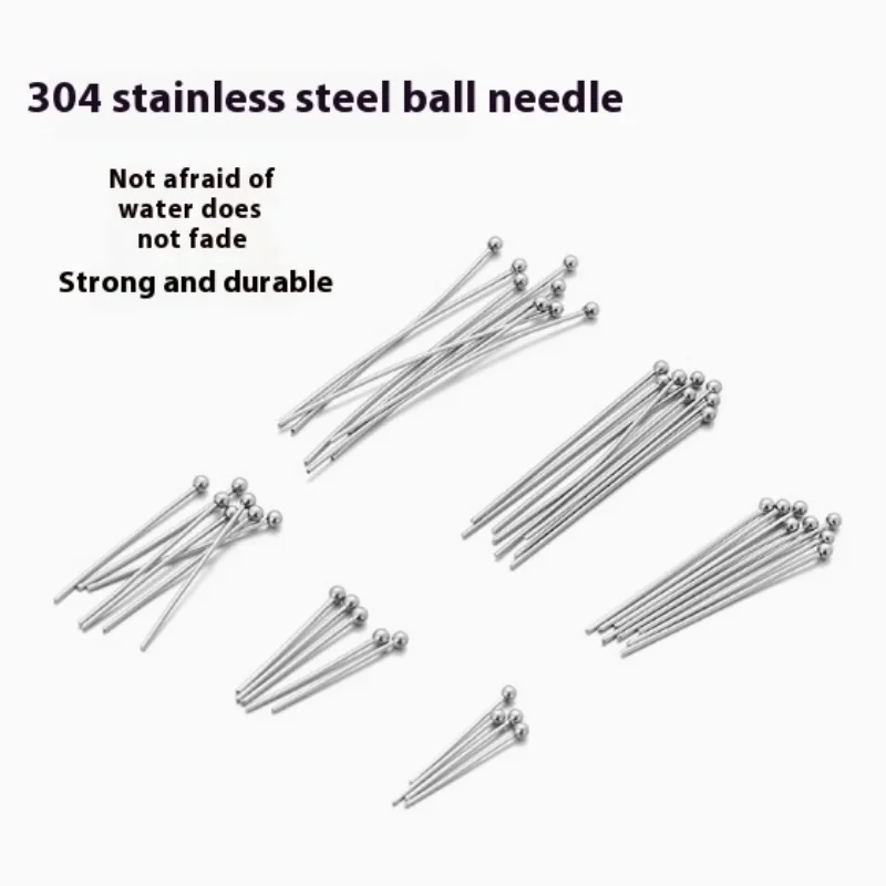 

50PCS 18-40mm Stainless Steel Needle Beads Round Head Ball Needle for DIY Jewelry Pendant, Anti-Rust Components