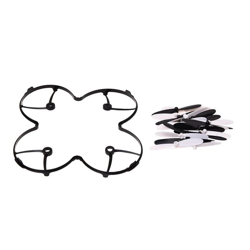 80 Piece Set Propeller Blades With Helices Protective Cover For HUBSAN X4 H107 H107C H107D Quadcopter, Black+White