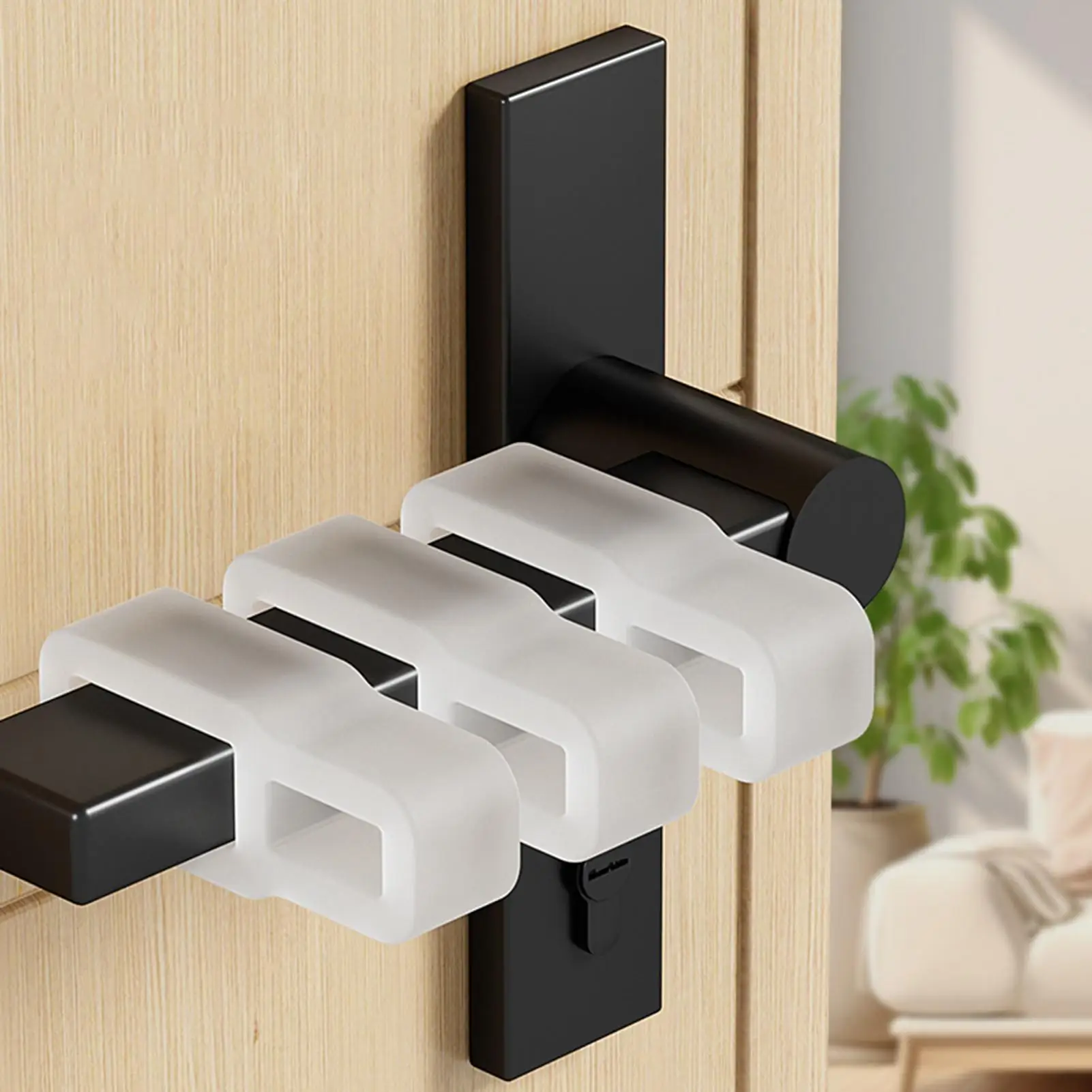 Fermaporta in silicone da parete, protezione morbida in silicone, tappo per pomello per porta, senza foratura, tappo per paraurti, protezione per mobili