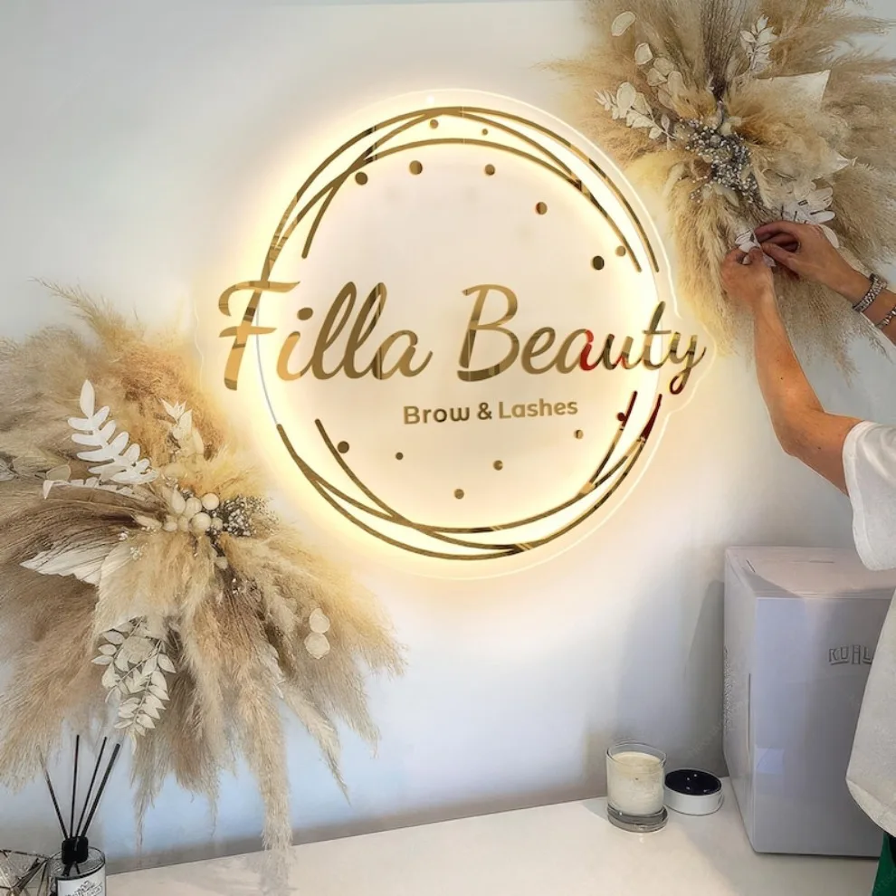 Rectangular Business Logo,Custom Acrylic Square Signs Company Name LED Neon Light Dropshipping Beauty Salon Nail Hair Studio