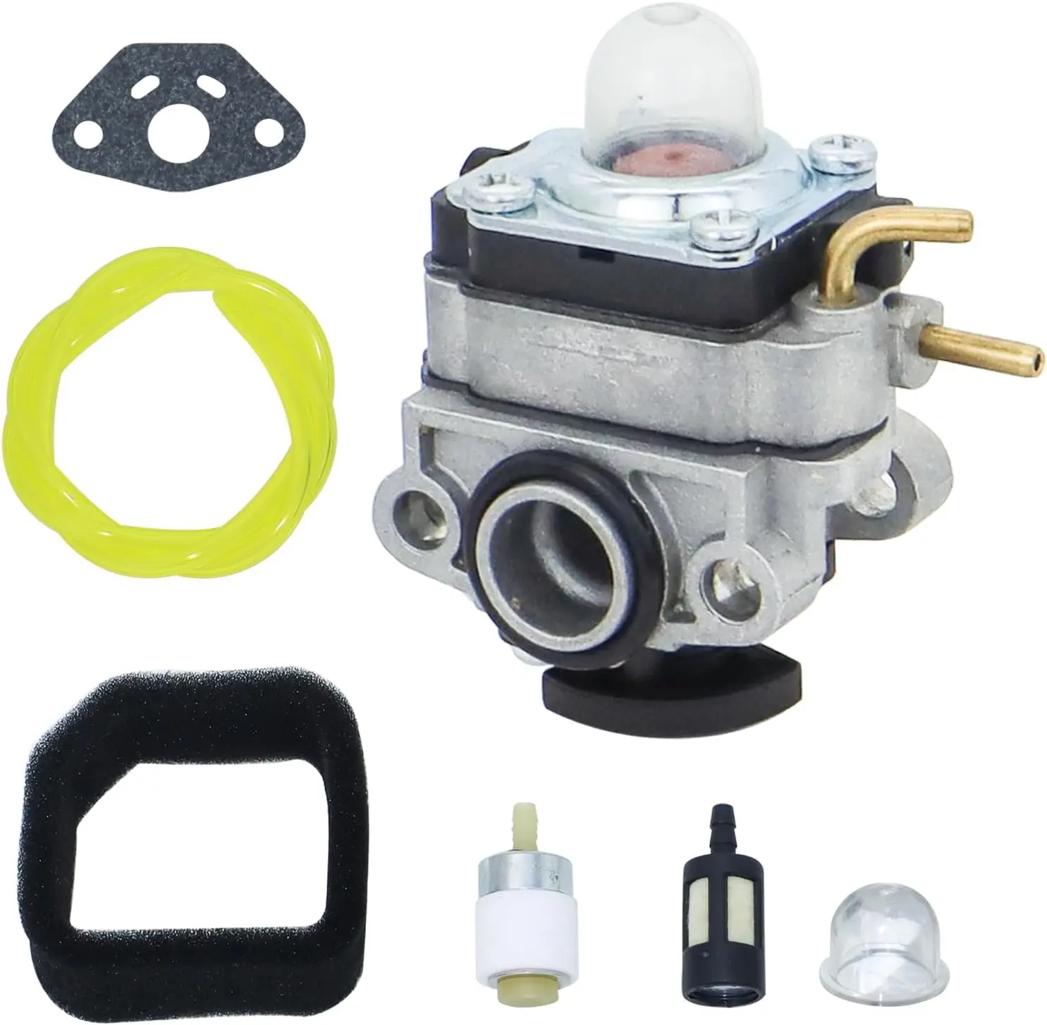 Carburetor Kit for Hyper Tough HY26SST HY26SSTVNM Black Max BM25CSAC BM25SSAC 25cc 26cc String Trimmer with fuel filter