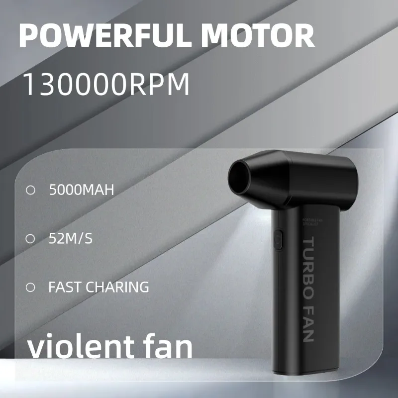 Luchtblazer 130000 RPM Handheld Mini Turbo Jet Fan Elektrische Krachtige Grote Wind Föhn Hoge Snelheid Turbo Oplaadbare Blower