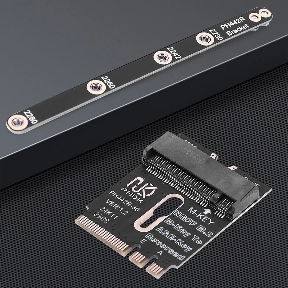 NGFF A+E-Key Male To NVME M-key Female Extension A/E Key To M Key PCIE 4.0 Riser Card W/ Bracket M2 WIFI Interface