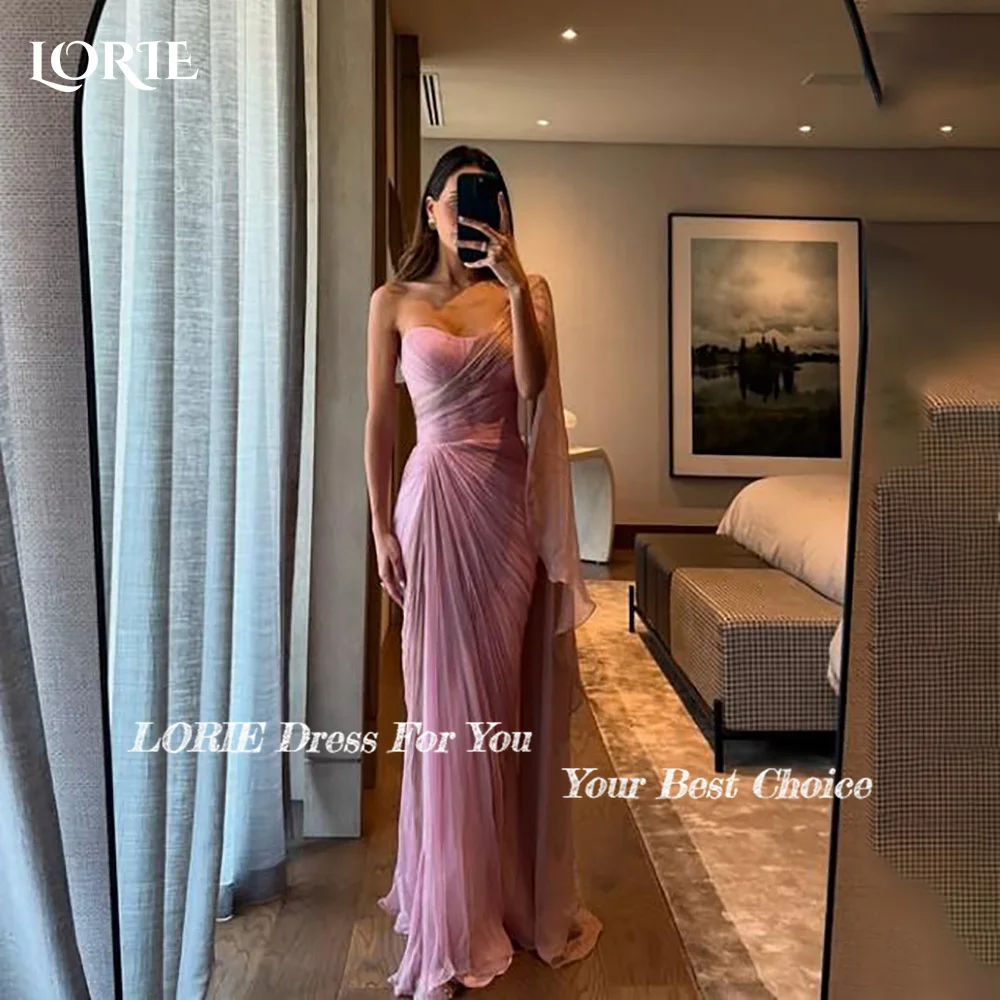 

LORIE Sexy Tulle Arabia Evening DressShiny Pleats Floor Length Mermaid Prom Dresses Pleats Illsion Arabia Party Gown Customized