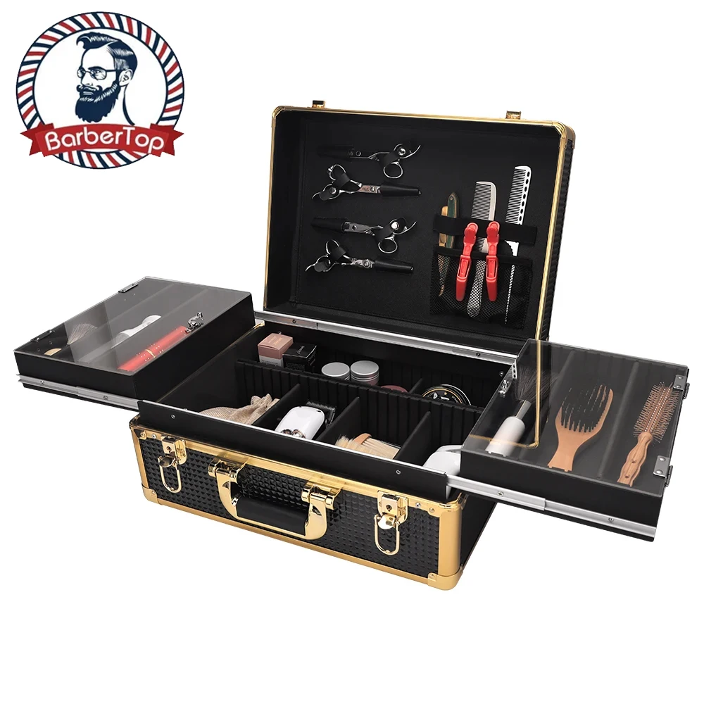 

NEW Barber Hairdressing Tool Case Hair Stylist Clipper Scissors Comb Storage Box Carrying Barbershop Suitcase