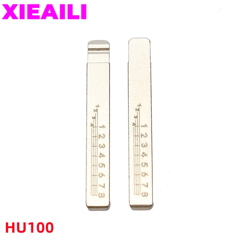 XIEAILI 5Pcs NO.71 HU100 Engraved Line Key Blade Scale Shearing Teeth Uncut Key Blade For Buick For Opel  S302