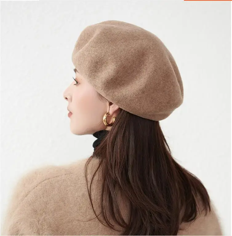 

Vintage Wool Beret Female Painter Hat Women Cap
