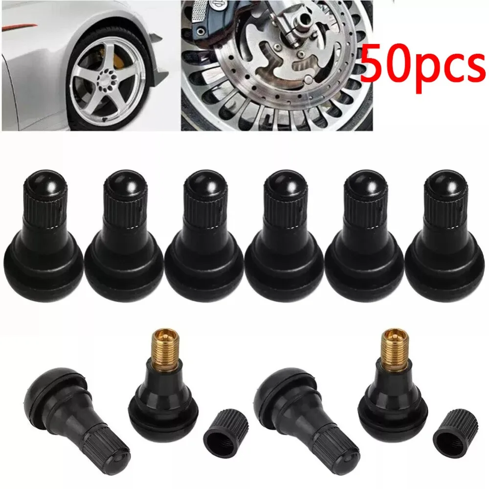 

50pcs TR412 Tire Rubber Valve Stem For ATV Lawn Mower Garden Tractor Short Stem