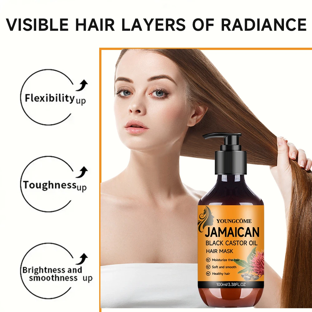 Black Castor Oil Hair Mask contains black castor essence to repair thick, smooth, dry, rough and smooth hair Jamaica 2025 NEW view 3