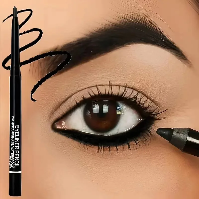 Automatisch rotierender Eyeliner-Stift, Eyeliner-Gelstift, Augenbrauenstift, Sleeper, Seidenraupenstift, Creme-Eyeliner-Stift, Schwarzbraun