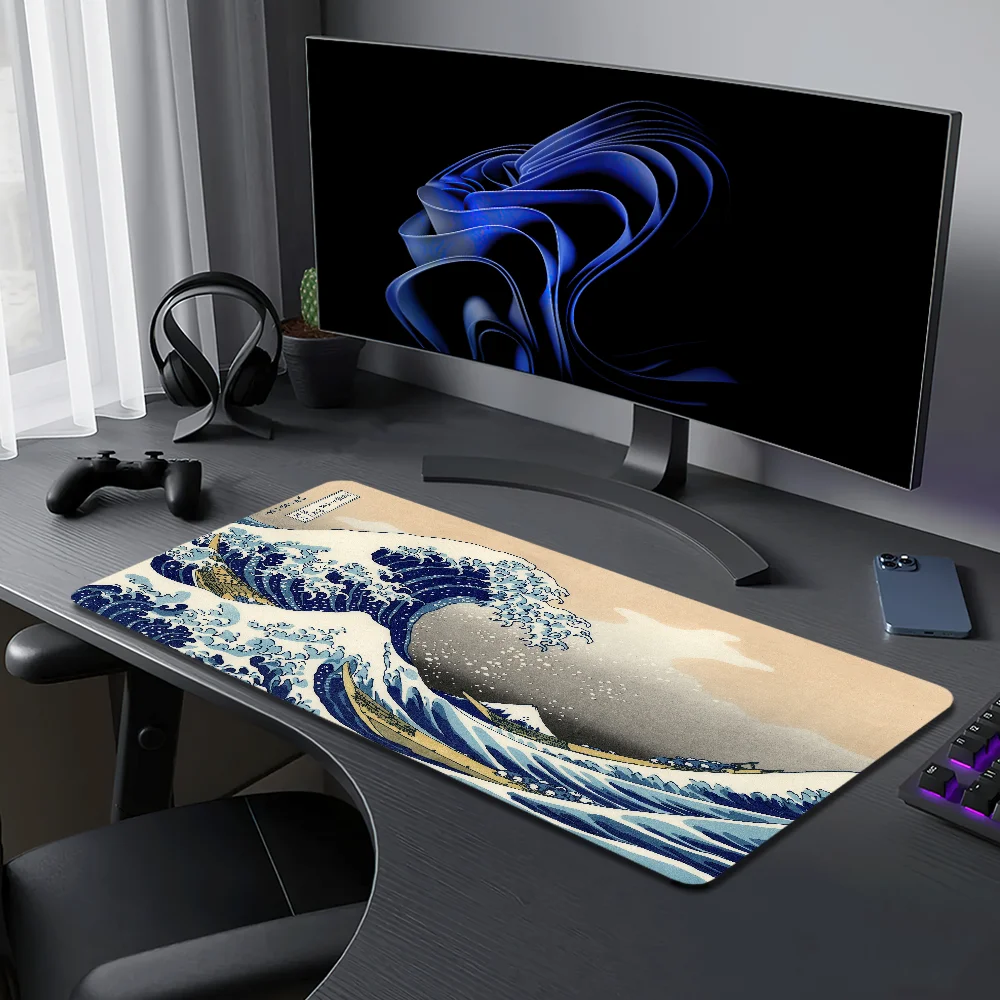 그레이트 웨이브 일본어 블랙 마우스 패드 대형 데스크  - Pc Gaming Price 리뷰 및 가격
