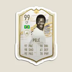 Pele Prime Icon Moments Fifa 21  Magnet for Fridge Organizer  Decor Stickers Baby Colorful Children Refrigerator Toy Holder Cute