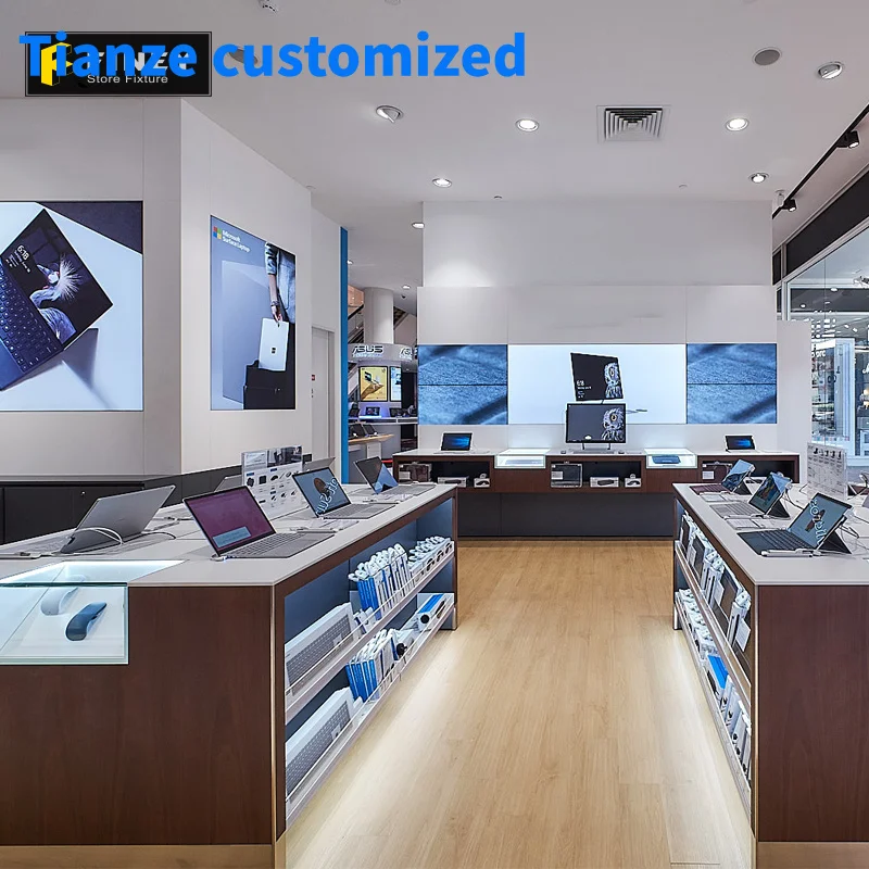 （customized）ODM&OEM Supplier Computer Shop Shelve Showcase Decoration Furniture Interior Design Computer Shop