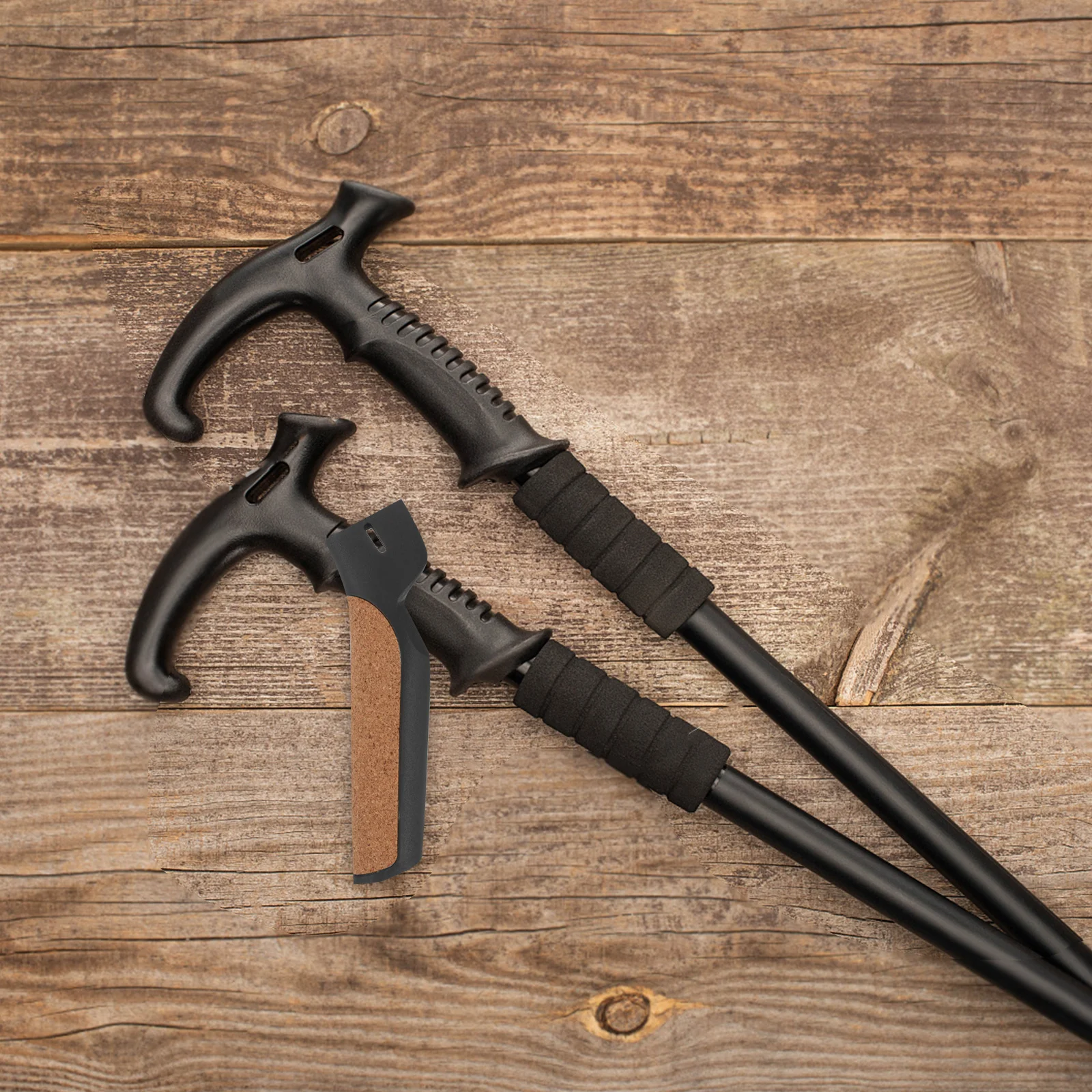 

Softwood Trekking Pole Handle Replacement Wood For Camping Hiking Skiing Outdoor Universal Cane Handle Grip Adapter Round