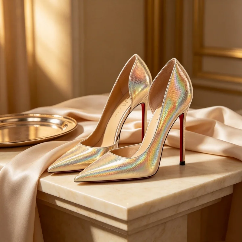 Sexy Super Thin Stiletto High Heels Yuejinlong Women Gold Pointed Toe Shallow Pumps New Arrival 2026 Spring & Autumn