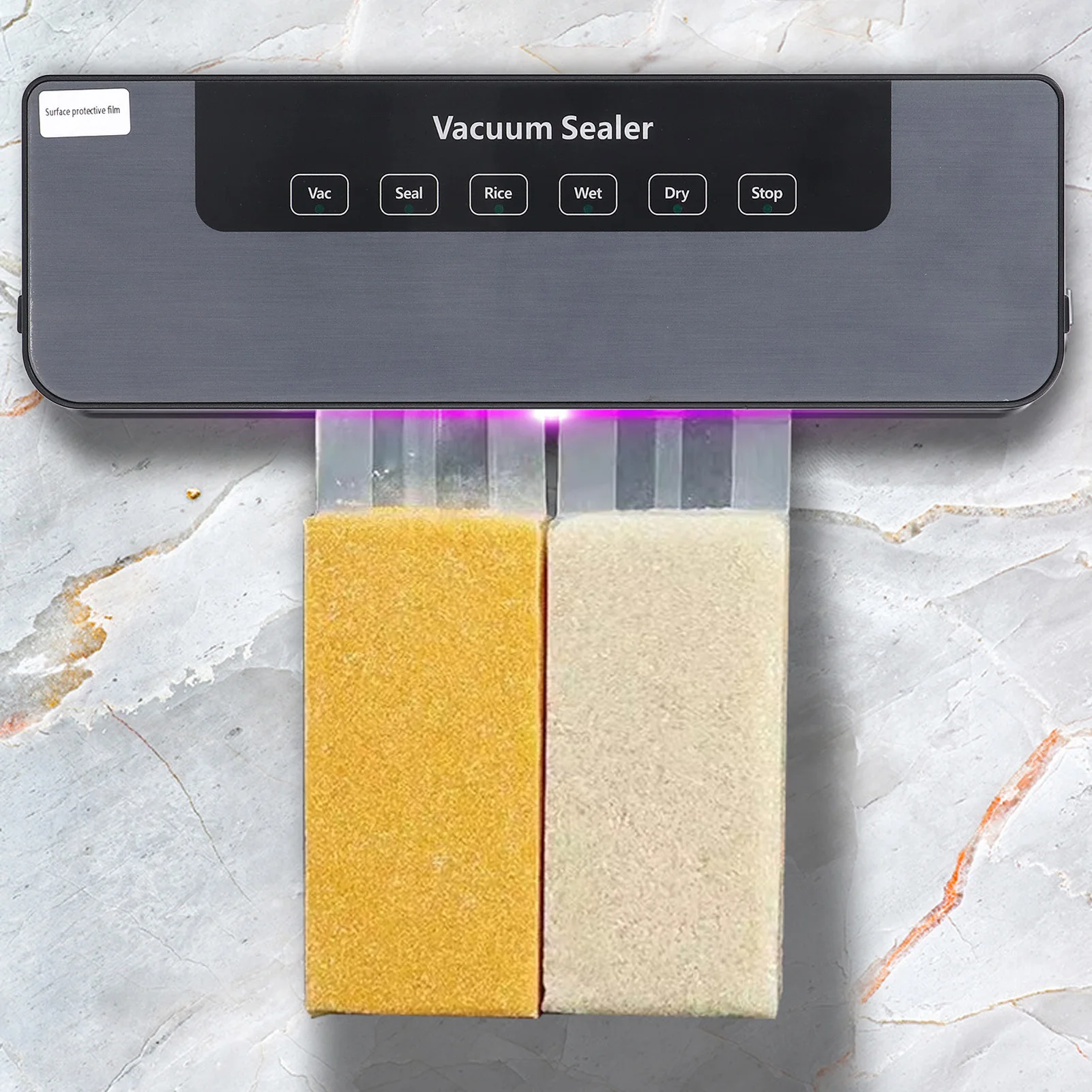 ماكينة سد الفراغات الأوتوماتيكية 80Kpa شفط 6 أوضاع مدمجة في القاطع ماكينة غلق أكياس الطعام الأوتوماتيكية الكاملة مع 30 كيسًا