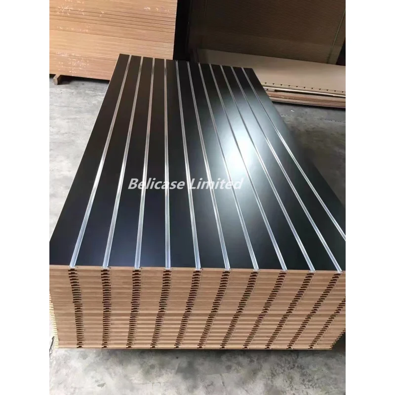 customized.Factory Groove 15mm 18mm Slotted-proof Melamine Faced Mdf Panel Board Slat Wall Panel Slatwall B