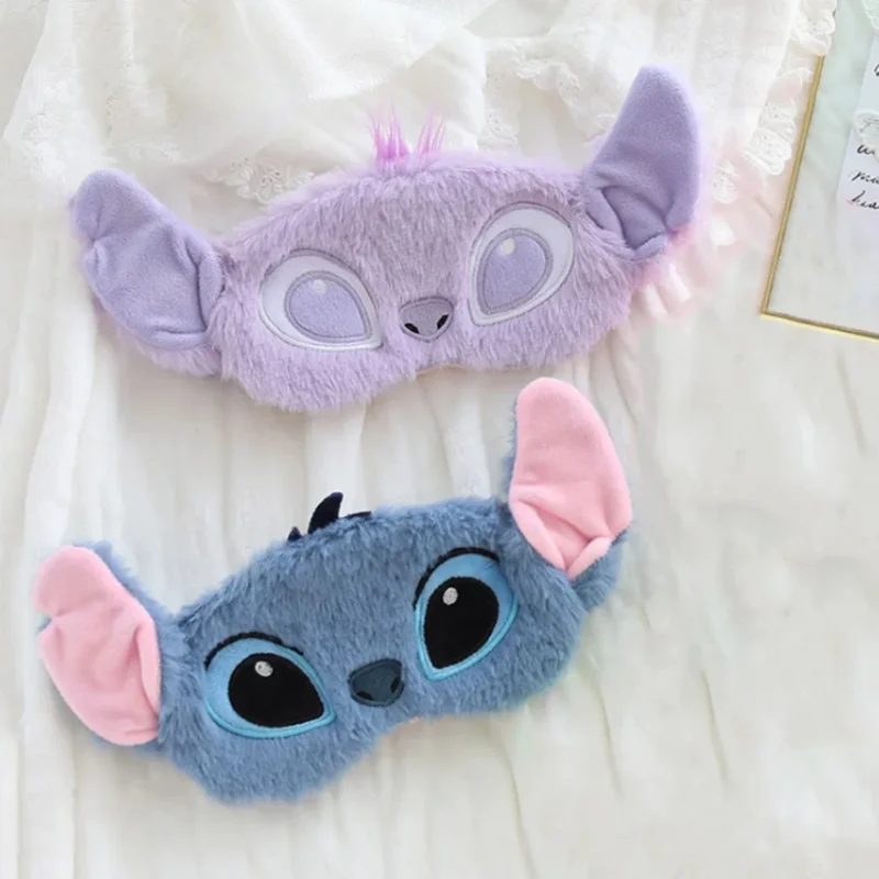 Miniso Stitch Office Block Out Light Eye Mask Soft Stuffed Cartoon Sleeping Blindfold Anime Plush Eye Masks Gifts for Boys Girls